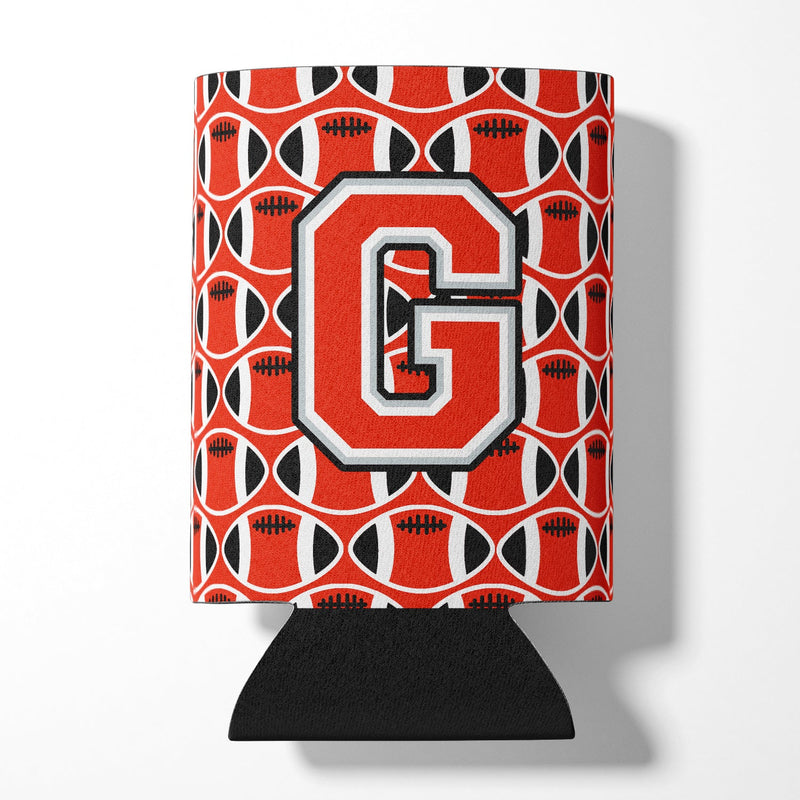 Letter G Football Scarlet and Grey Can or Bottle Hugger CJ1067-GCC