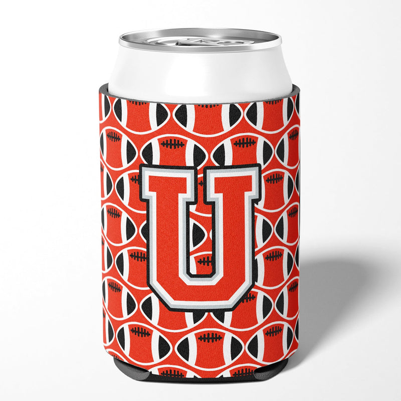 Letter U Football Scarlet and Grey Can or Bottle Hugger CJ1067-UCC