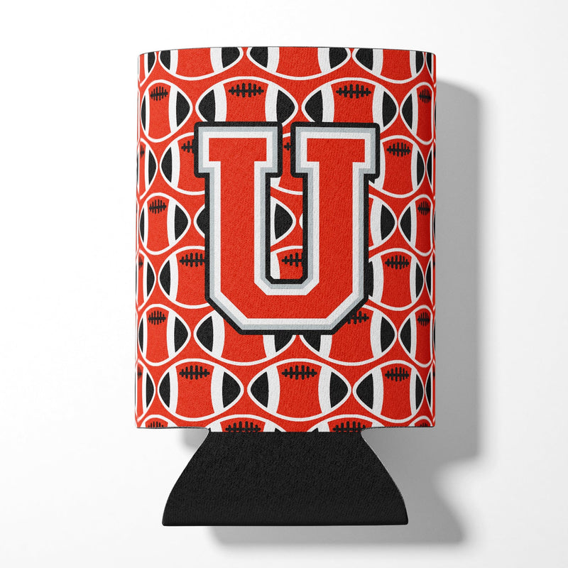 Letter U Football Scarlet and Grey Can or Bottle Hugger CJ1067-UCC