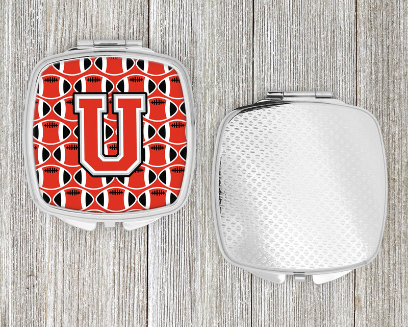 Letter U Football Scarlet and Grey Compact Mirror CJ1067-USCM