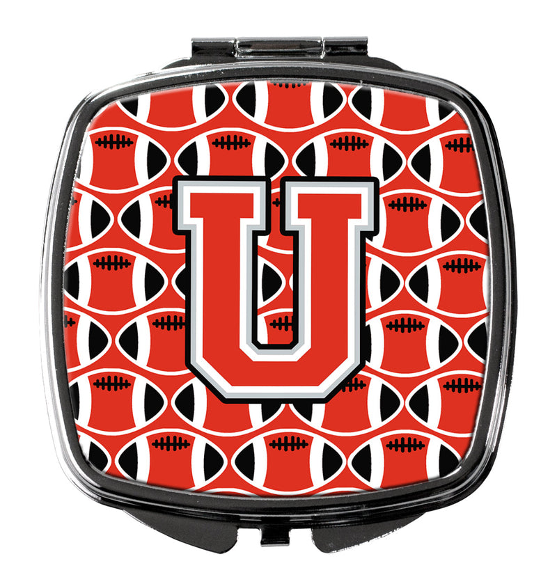 Letter U Football Scarlet and Grey Compact Mirror CJ1067-USCM