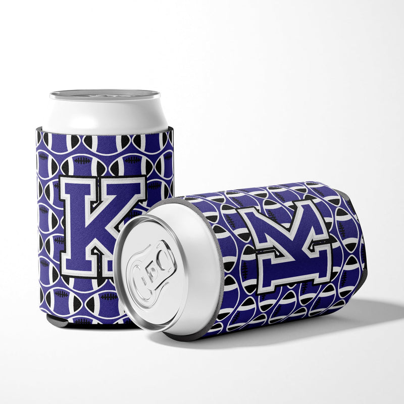 Letter K Football Purple and White Can or Bottle Hugger CJ1068-KCC