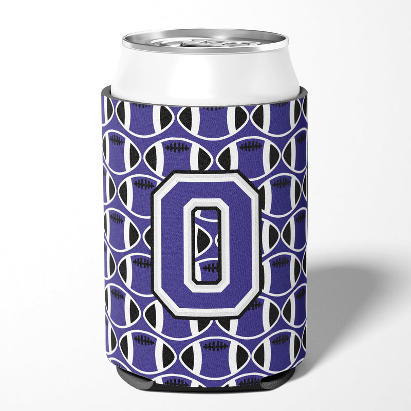 Letter O Football Purple and White Can or Bottle Hugger CJ1068-OCC