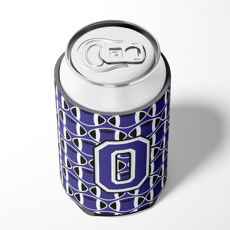 Letter O Football Purple and White Can or Bottle Hugger CJ1068-OCC