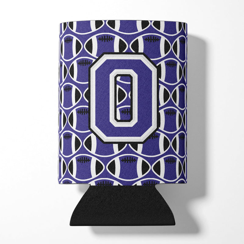 Letter O Football Purple and White Can or Bottle Hugger CJ1068-OCC