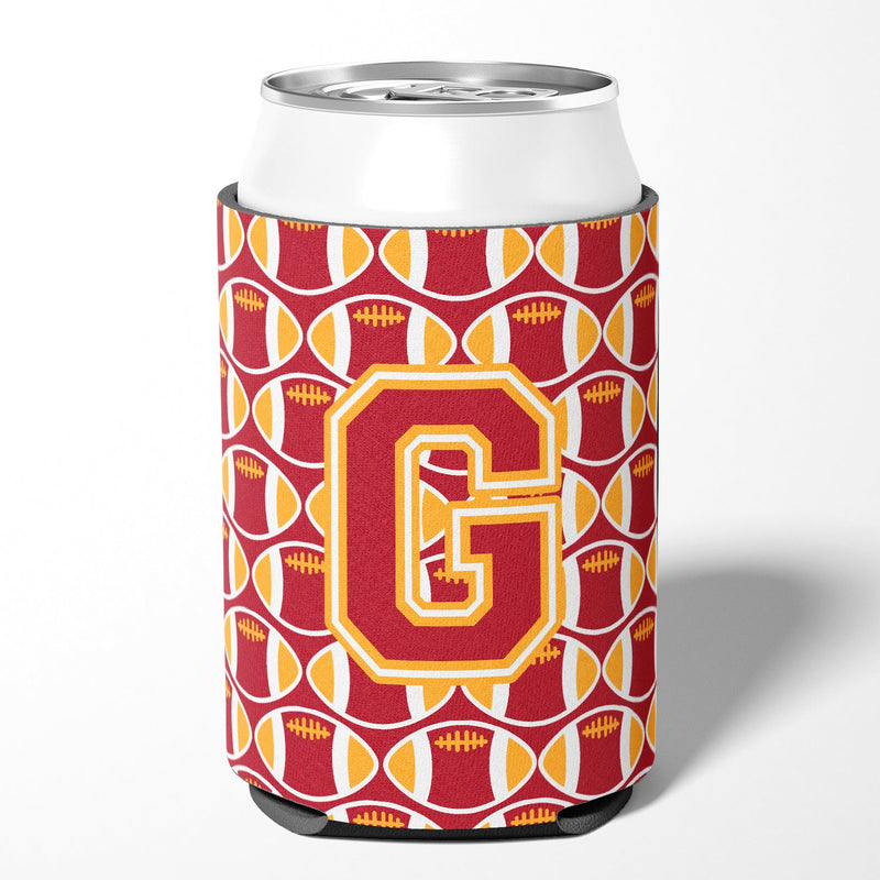 Letter G Football Cardinal and Gold Can or Bottle Hugger CJ1070-GCC