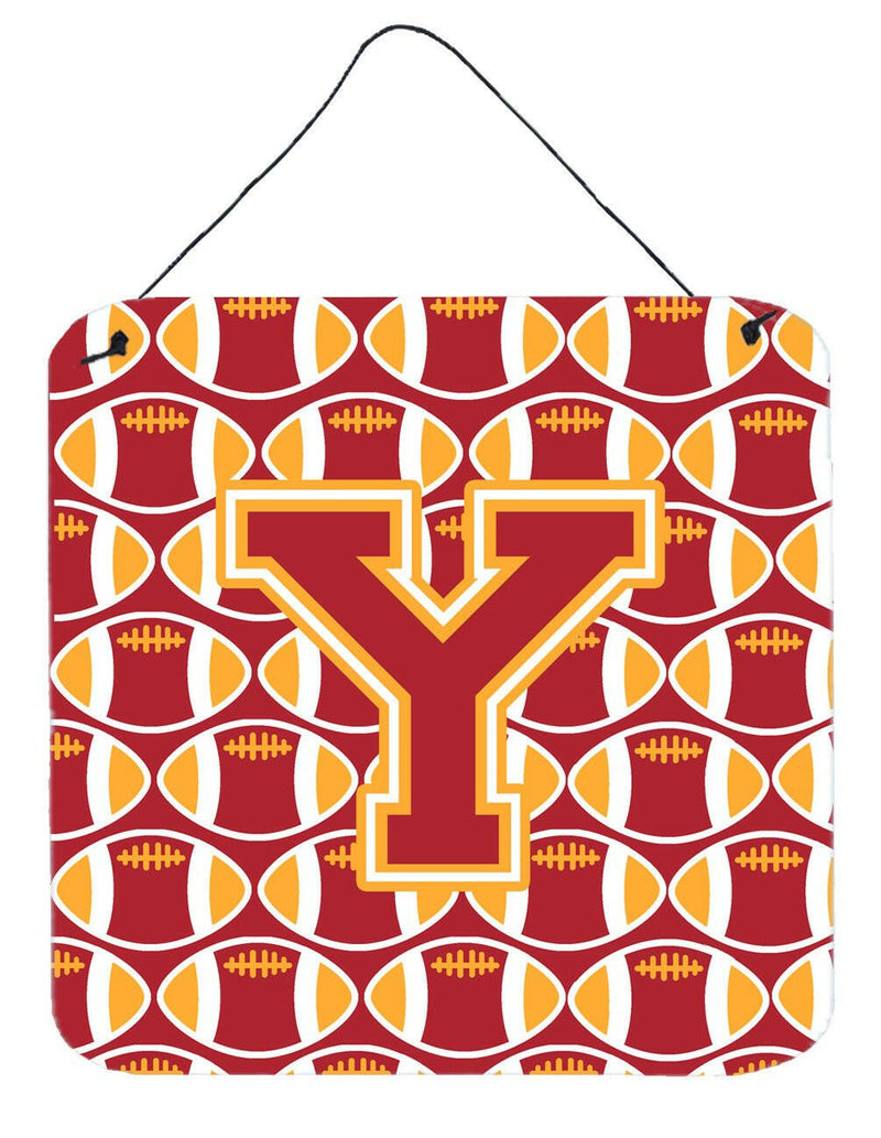 Letter Y Football Cardinal and Gold Wall or Door Hanging Prints CJ1070-YDS66