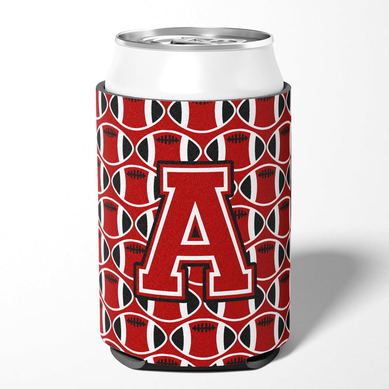 Letter A Football Red, Black and White Can or Bottle Hugger CJ1073-ACC