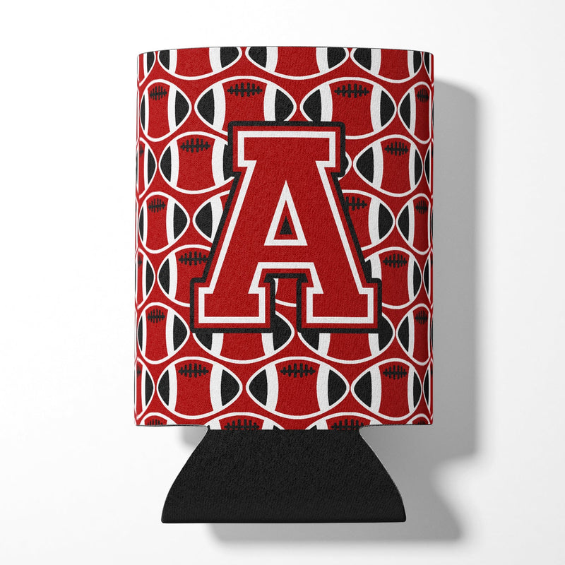 Letter A Football Red, Black and White Can or Bottle Hugger CJ1073-ACC