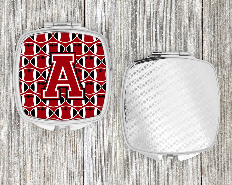 Letter A Football Red, Black and White Compact Mirror CJ1073-ASCM