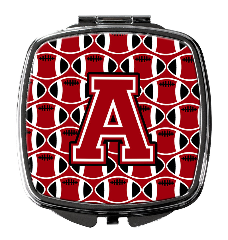 Letter A Football Red, Black and White Compact Mirror CJ1073-ASCM