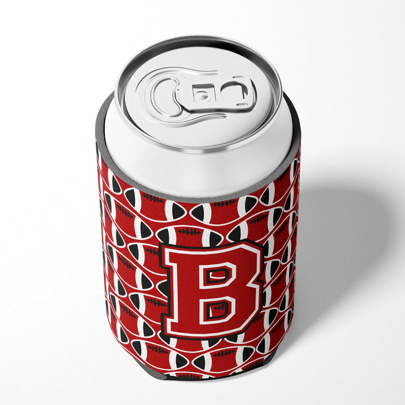 Letter B Football Red, Black and White Can or Bottle Hugger CJ1073-BCC