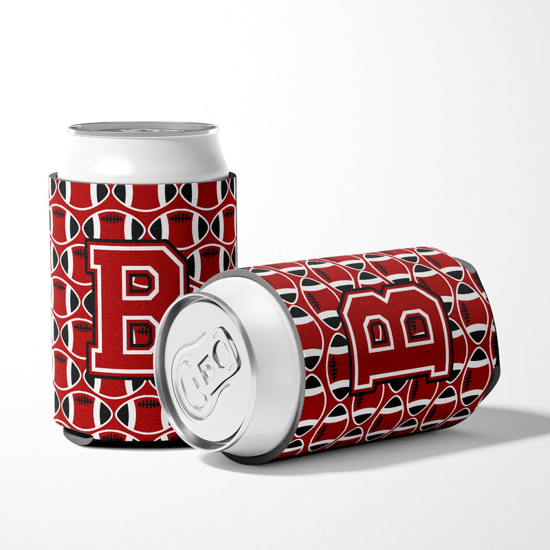 Letter B Football Red, Black and White Can or Bottle Hugger CJ1073-BCC