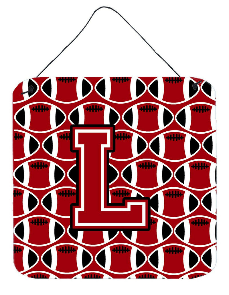 Letter L Football Red, Black and White Wall or Door Hanging Prints CJ1073-LDS66