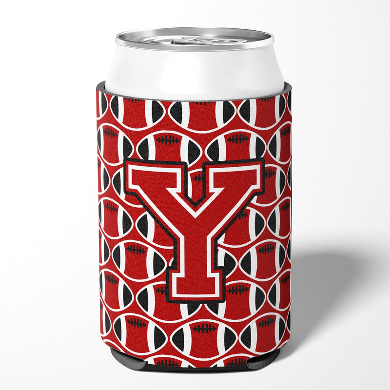 Letter Y Football Red, Black and White Can or Bottle Hugger CJ1073-YCC