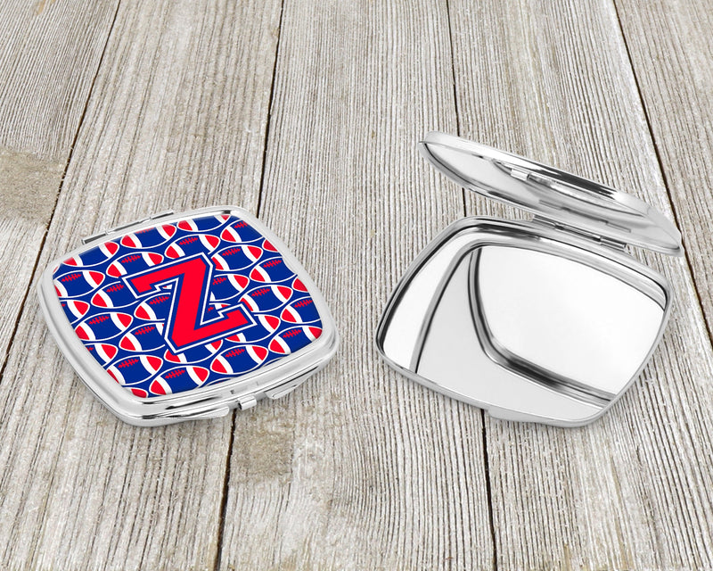 Letter Z Football Harvard Crimson and Yale Blue Compact Mirror CJ1076-ZSCM