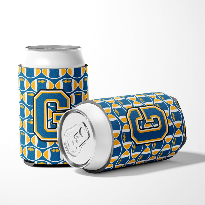 Letter G Football Blue and Gold Can or Bottle Hugger CJ1077-GCC