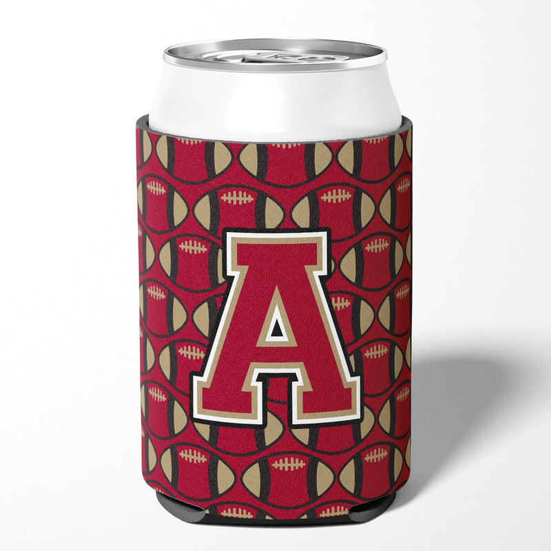 Letter A Football Garnet and Gold Can or Bottle Hugger CJ1078-ACC