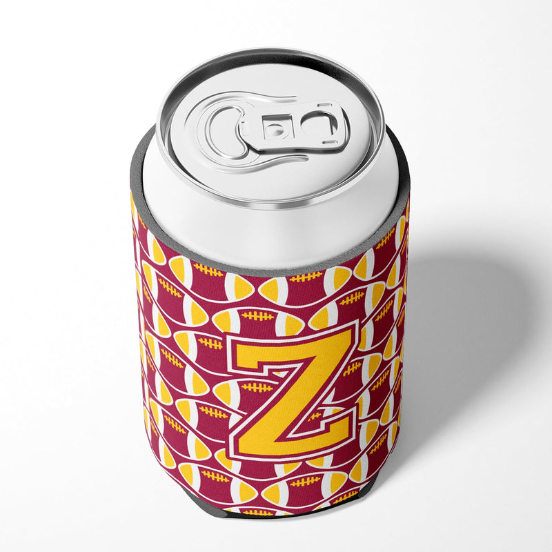 Letter Z Football Maroon and Gold Can or Bottle Hugger CJ1081-ZCC