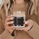 Favorite Sweater Soy Candle - Patterned 9 oz - Clear Jar (Cashmere and Vanilla) by Sweet Water Decor