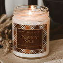 Pumpkin Spice Soy Candle - Patterned 9 oz - Clear Jar by Sweet Water Decor