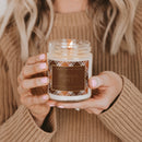 Pumpkin Spice Soy Candle - Patterned 9 oz - Clear Jar by Sweet Water Decor