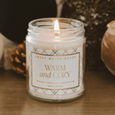 Warm and Cozy Soy Candle - Clear Jar - 9 oz by Sweet Water Decor