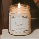 Let It Snow Soy Candle - Patterned 9 oz Clear Jar by Sweet Water Decor