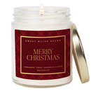 Merry Christmas Soy Candle - 9 oz Clear Jar (Christmas) by Sweet Water Decor
