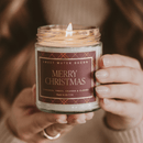 Merry Christmas Soy Candle - 9 oz Clear Jar (Christmas) by Sweet Water Decor