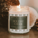 Holiday Cheer Soy Candle - 9 oz Patterned Clear Jar by Sweet Water Decor