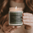 Christmas Tree Soy Candle - Patterned Clear Jar - 9 oz by Sweet Water Decor