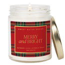 Merry and Bright Soy Candle - Patterned Clear Jar - 9 oz by Sweet Water Decor