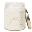 With Love Soy Patterned Candle - Clear Jar - 9 oz by Sweet Water Decor
