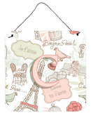 Letter C Love in Paris Pink Wall or Door Hanging Prints CJ2002-CDS66