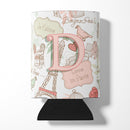 Letter D Love in Paris Pink Can or Bottle Hugger CJ2002-DCC