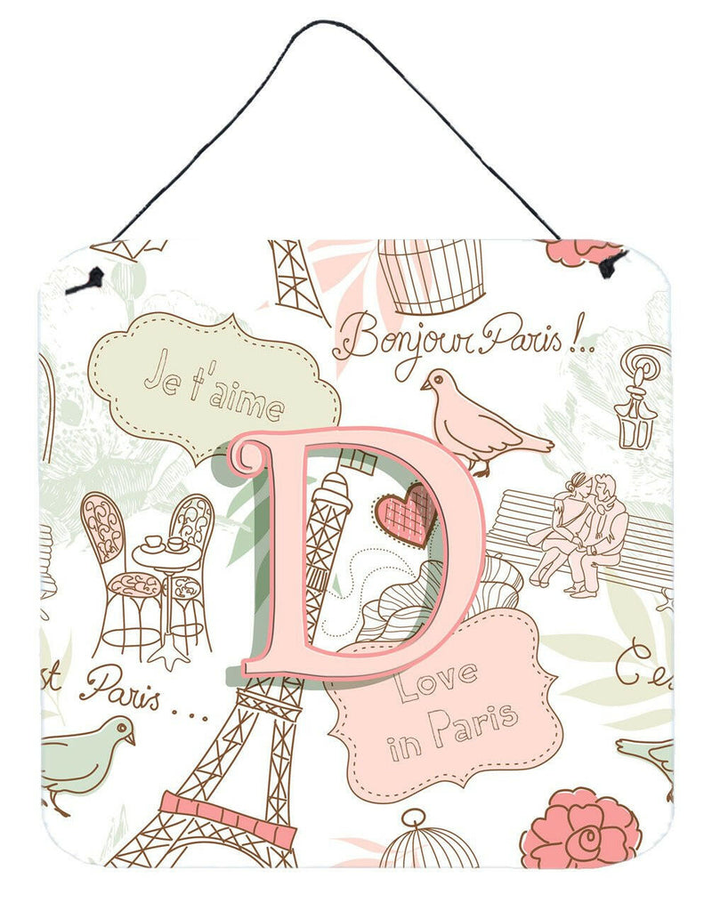 Letter D Love in Paris Pink Wall or Door Hanging Prints CJ2002-DDS66