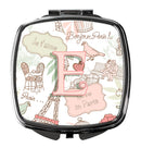 Letter E Love in Paris Pink Compact Mirror – Stylish Purse Mirror with Artistic Covers CJ2002-ESCM