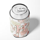 Letter H Love in Paris Pink Can or Bottle Hugger CJ2002-HCC