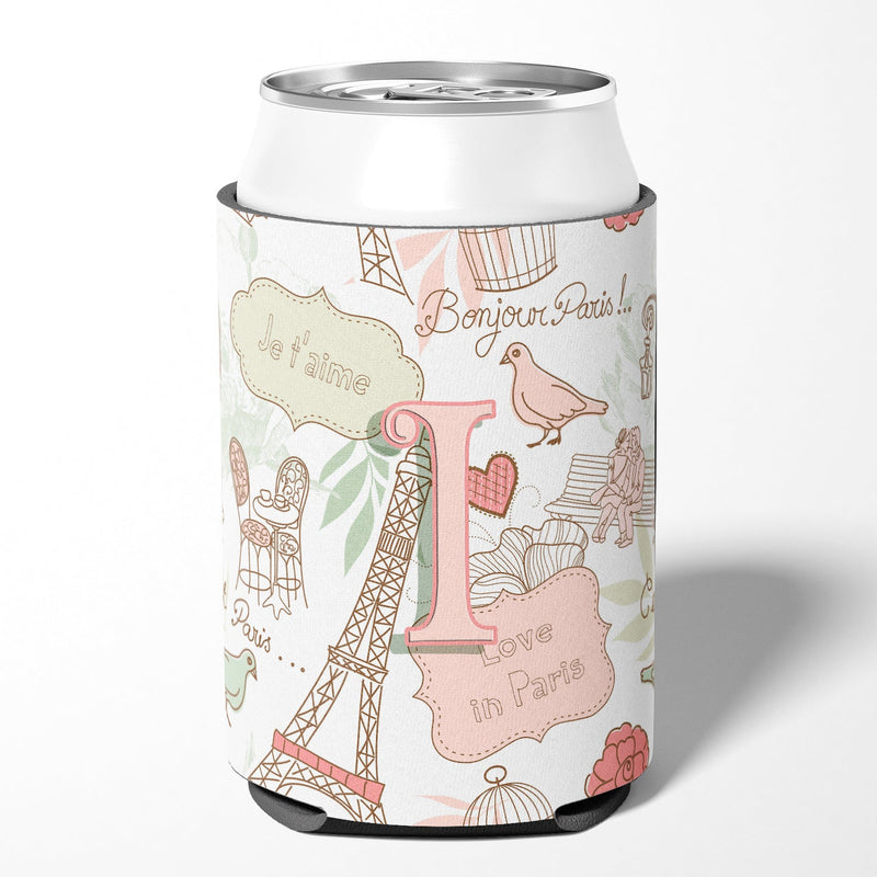 Letter I Love in Paris Pink Can or Bottle Hugger CJ2002-ICC