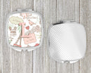 Letter L Love in Paris Pink Compact Mirror – Stylish Purse Mirror with Artistic Covers CJ2002-LSCM