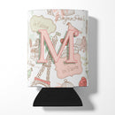 Letter M Love in Paris Pink Can or Bottle Hugger CJ2002-MCC