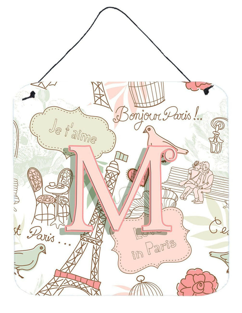 Letter M Love in Paris Pink Wall or Door Hanging Prints CJ2002-MDS66