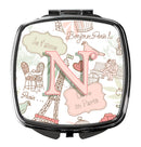 Letter N Love in Paris Pink Compact Mirror – Stylish Purse Mirror with Artistic Covers CJ2002-NSCM