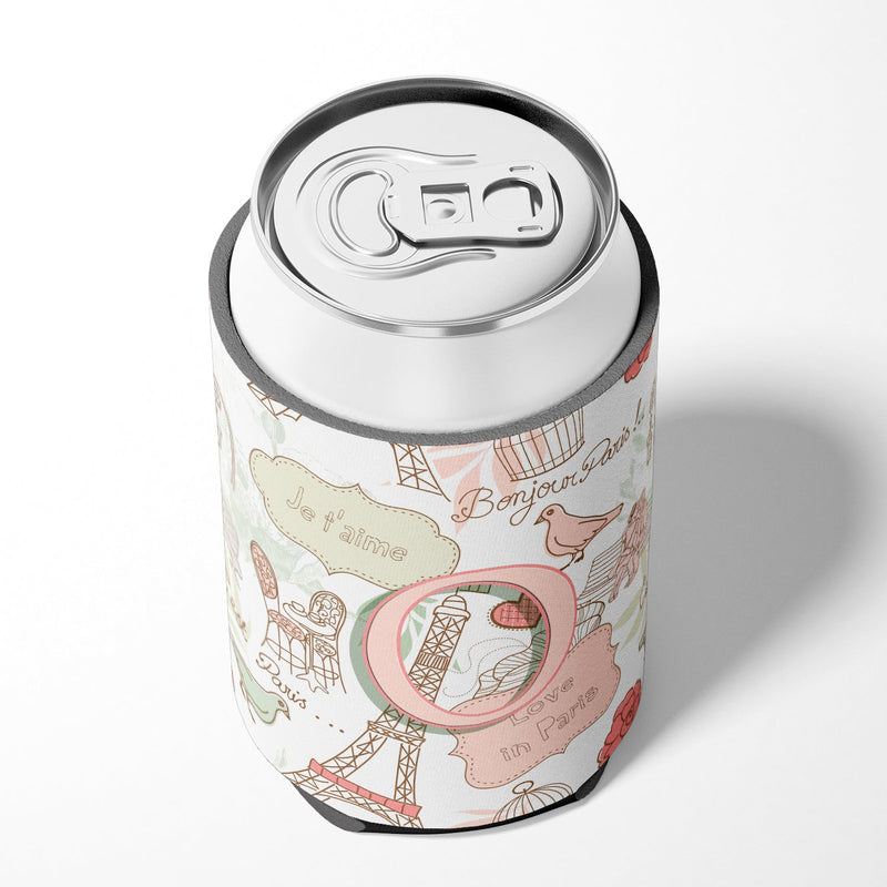 Letter O Love in Paris Pink Can or Bottle Hugger CJ2002-OCC