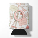Letter O Love in Paris Pink Can or Bottle Hugger CJ2002-OCC