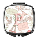 Letter P Love in Paris Pink Compact Mirror – Stylish Purse Mirror with Artistic Covers CJ2002-PSCM