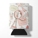 Letter Q Love in Paris Pink Can or Bottle Hugger CJ2002-QCC