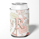 Letter R Love in Paris Pink Can or Bottle Hugger CJ2002-RCC