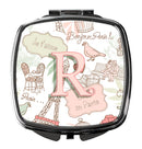Letter R Love in Paris Pink Compact Mirror – Stylish Purse Mirror with Artistic Covers CJ2002-RSCM